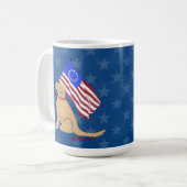 Patriotic Golden Retriever Dog American Flag Tasse (Vorderseite Links)