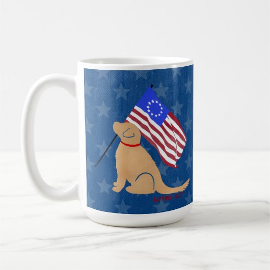 Patriotic Golden Retriever Dog American Flag Tasse (Links)