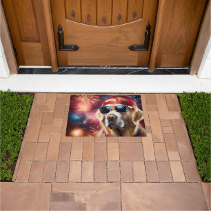 Patriotic Golden Retriever Fußmatte