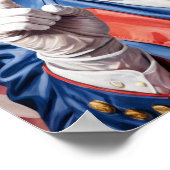 Patriotic Golden Retriever in Uncle Sam Pose Poster (Ecke)