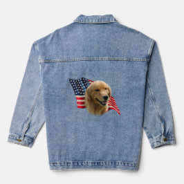 Patriotic Golden Retriever Jeansjacke
