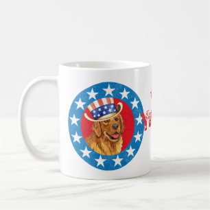 Patriotic Golden Retriever Kaffeetasse