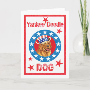Patriotic Golden Retriever Karte