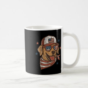 Patriotic Golden Retriever Merica US Flag Happy 4t Kaffeetasse