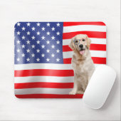Patriotic Golden Retriever mit Flagge Mousepad (Mit Mouse)