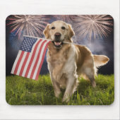 Patriotic Golden Retriever Mousepad (Vorne)