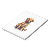 Patriotic Golden Retriever Puppy Vintage Shirt 4 Notizblock (Rotiert)