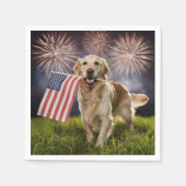 Patriotic Golden Retriever Serviette (Vorderseite)