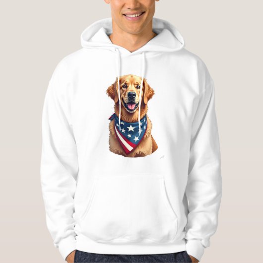 Patriotic Golden Retriever Vintage Engraving Shirt (Vorderseite)