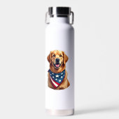 Patriotic Golden Retriever Vintage Engraving Shirt Trinkflasche (Vorne)