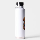 Patriotic Golden Retriever Vintage Engraving Shirt Trinkflasche (Rechts)