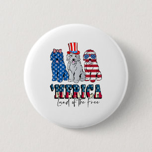Patriotic Goldendoodle Dog 4. Juli USA Button