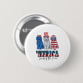 Patriotic Goldendoodle Dog 4. Juli USA Button (Vorne & Hinten)