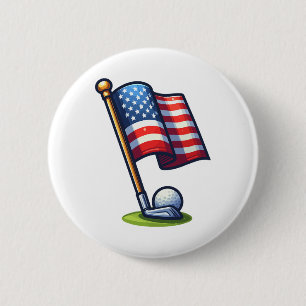 Patriotic Golf 4. Juli Unabhängigkeitstag der USA Button