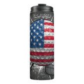 Patriotic Golf Ball American Flag Thermosbecher (Vorderseite)
