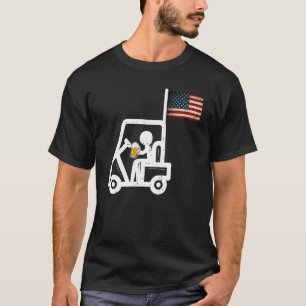 Patriotic Golf Cart American Flag Golfbär Dri T-Shirt