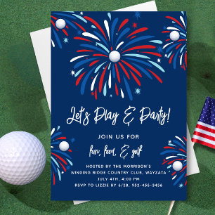 Patriotic Golf & Fireworks 4. Juli Party Einladung
