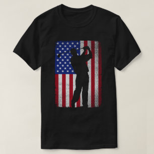 Patriotic Golf Golfing American Flag 4. Juli T-Shirt