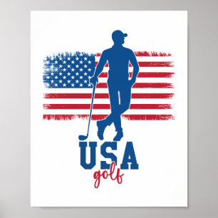 Patriotic Golf USA Poster