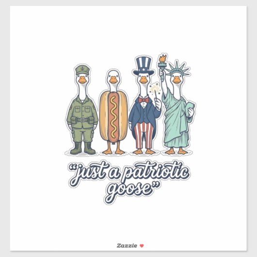 Patriotic Goose Lineup Vintage Vector Shirt_1 Aufkleber (Blatt)