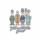 Patriotic Goose Lineup Vintage Vector Shirt_1 Aufkleber (Vorderseite)