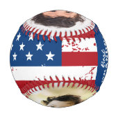 Patriotic GRANDPA American Flag Custom 2 Foto Baseball (Rückseite)