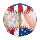 Patriotic GRANDPA American Flag Custom 2 Foto Baseball (Vorderseite)