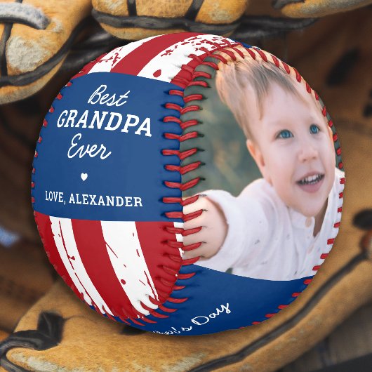 Patriotic GRANDPA Vatertag Custom 2 Foto Baseball