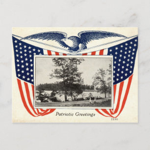 Patriotic Greetings American Flag 1914 Vintag Postkarte