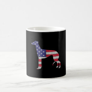 Patriotic Greyhound American Flag Embroidery Kaffeetasse