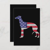 Patriotic Greyhound American Flag Stickerei Dankeskarte (Vorne/Hinten)