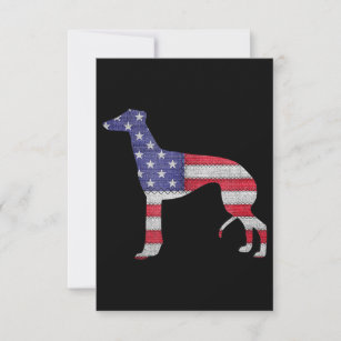 Patriotic Greyhound American Flag Stickerei Dankeskarte