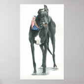 Patriotic Greyhound Dog Arr Print Poster (Vorne)