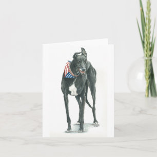 Patriotic Greyhound Dog Art Notecard Karte