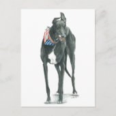 Patriotic Greyhound Dog Art Postcard Postkarte (Vorderseite)