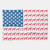 Patriotic Greyhound Dog Geschirrtuch (Horizontal)