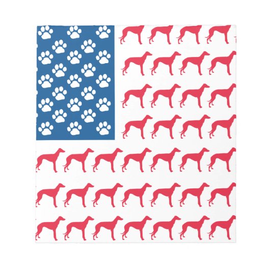 Patriotic Greyhound Dog Notizblock (Vorderseite)
