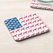 Patriotic Greyhound Dog Untersetzer (Linke Seite)