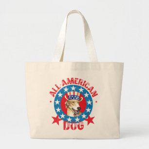 Patriotic Greyhound Large Toto Bag Jumbo Stoffbeutel