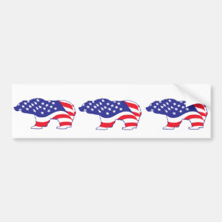 Patriotic-Grizzly Autoaufkleber