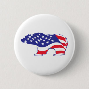 Patriotic Grizzly Bar Button