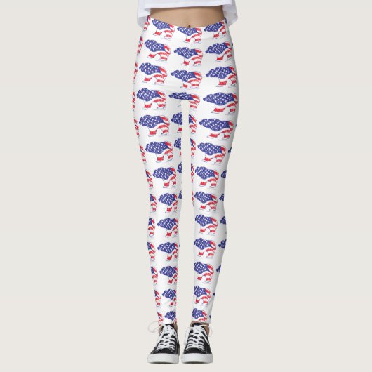 Patriotic Grizzly Bar Leggings (Vorderseite)