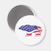 Patriotic Grizzly Bar Magnet (Vorderseite/Rückseite)