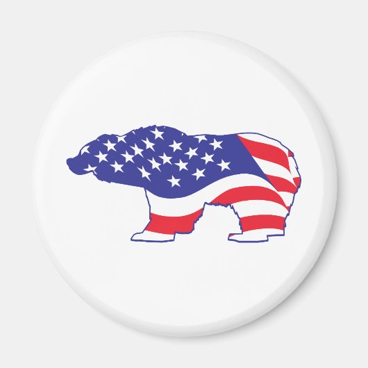 Patriotic Grizzly Bar Magnet (Vorne)