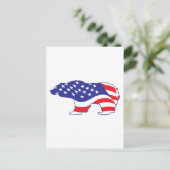 Patriotic Grizzly Bar Postkarte (Stehend Vorderseite)