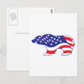 Patriotic Grizzly Bar Postkarte (Vorne/Hinten)