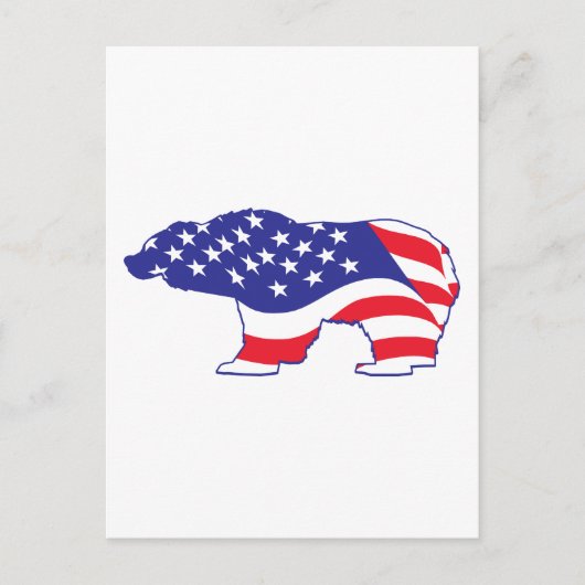 Patriotic Grizzly Bar Postkarte (Vorderseite)