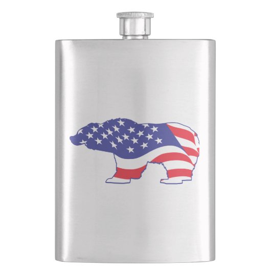 Patriotic-Grizzly Flachmann (Vorderseite)
