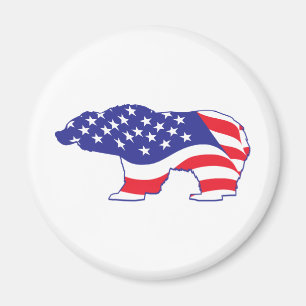 Patriotic-Grizzly Magnet