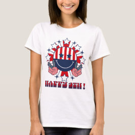 Patriotic Groovy Happy Face - Friedenszeichen 4. T-Shirt